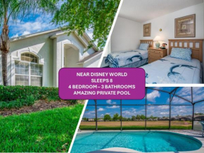 Near Disney World 4 Bd 3 Bt Home with Private Pool